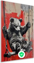 Affiches style Banksy Bear swing - Affiches ours - Posters animaux - Décoration murale classique - Affiche chambre - Affiche d'art mural 50x75 cm