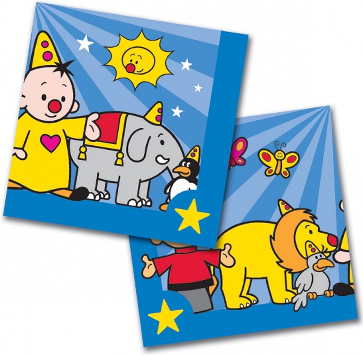 60x Bumba themafeest servetten blauw 33 x 33 cm papier - Kinderfeestje papieren wegwerp tafeldecoraties