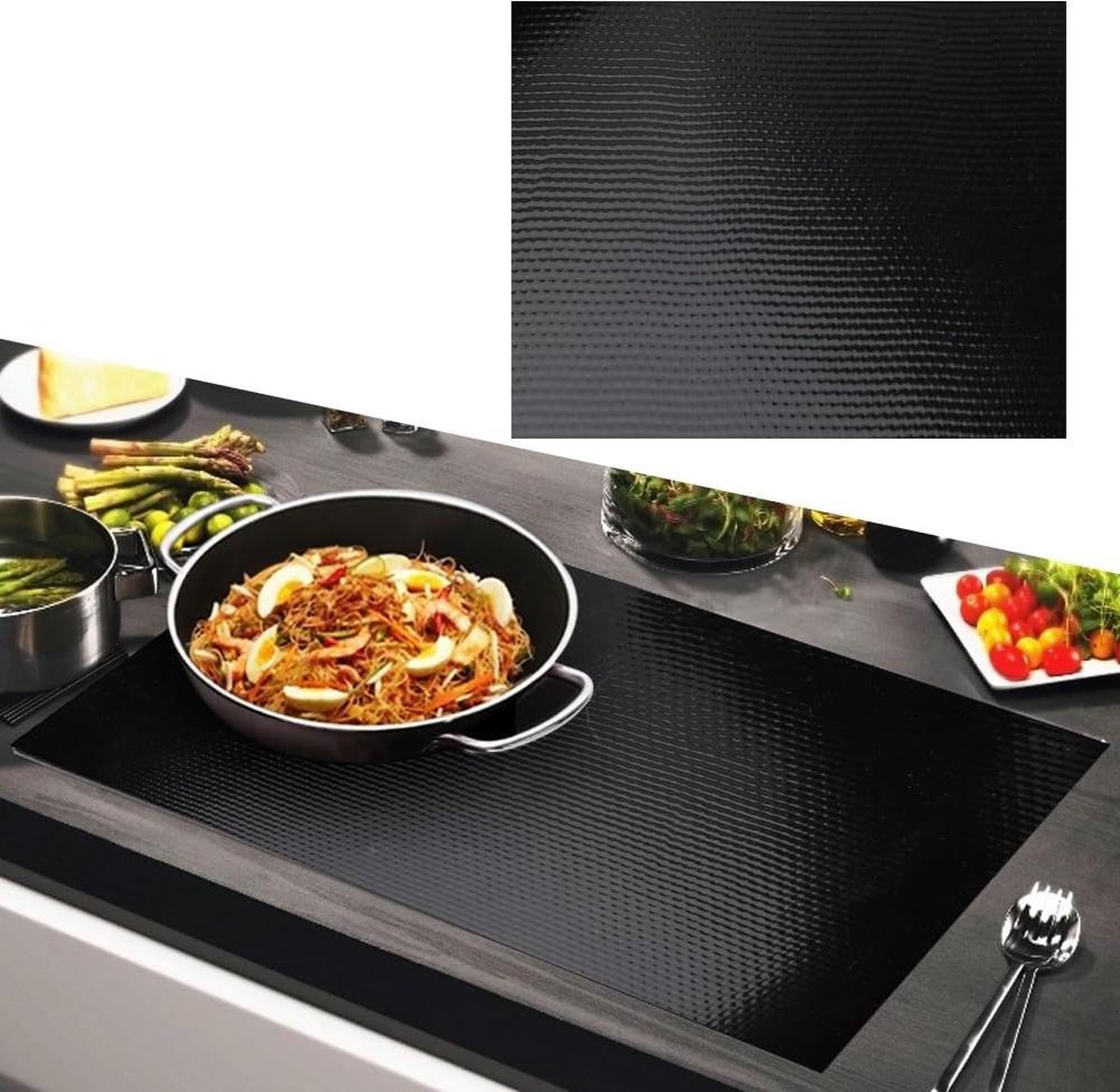 Grote inductiekookplaat-beschermmat 52 x 78 cm krasbescherming siliconen mat - multifunctioneel fornuisafdekplaat - inductiebescherming