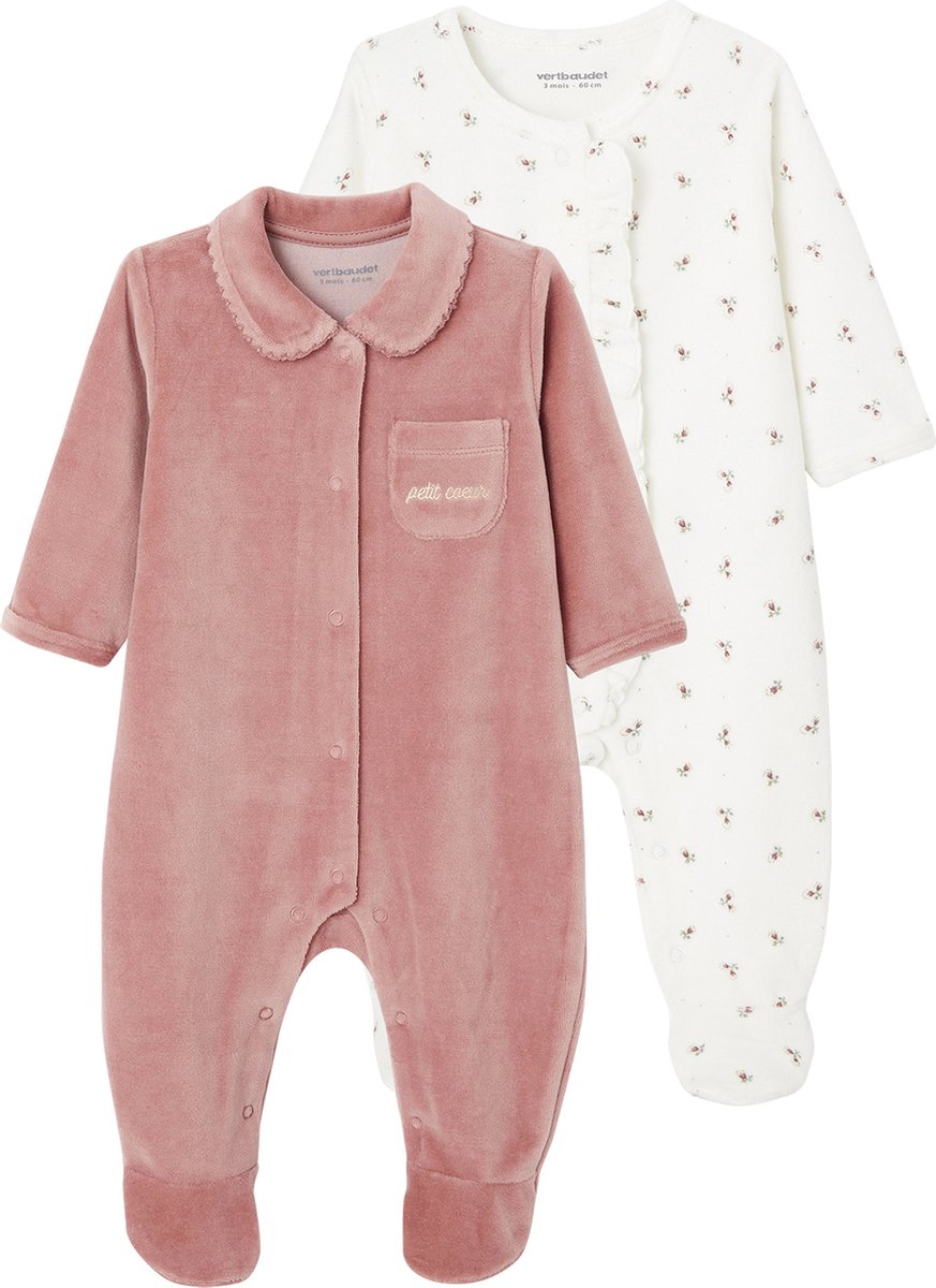 Vertbaudet Set van 2 fluwelen pyjamapakjes