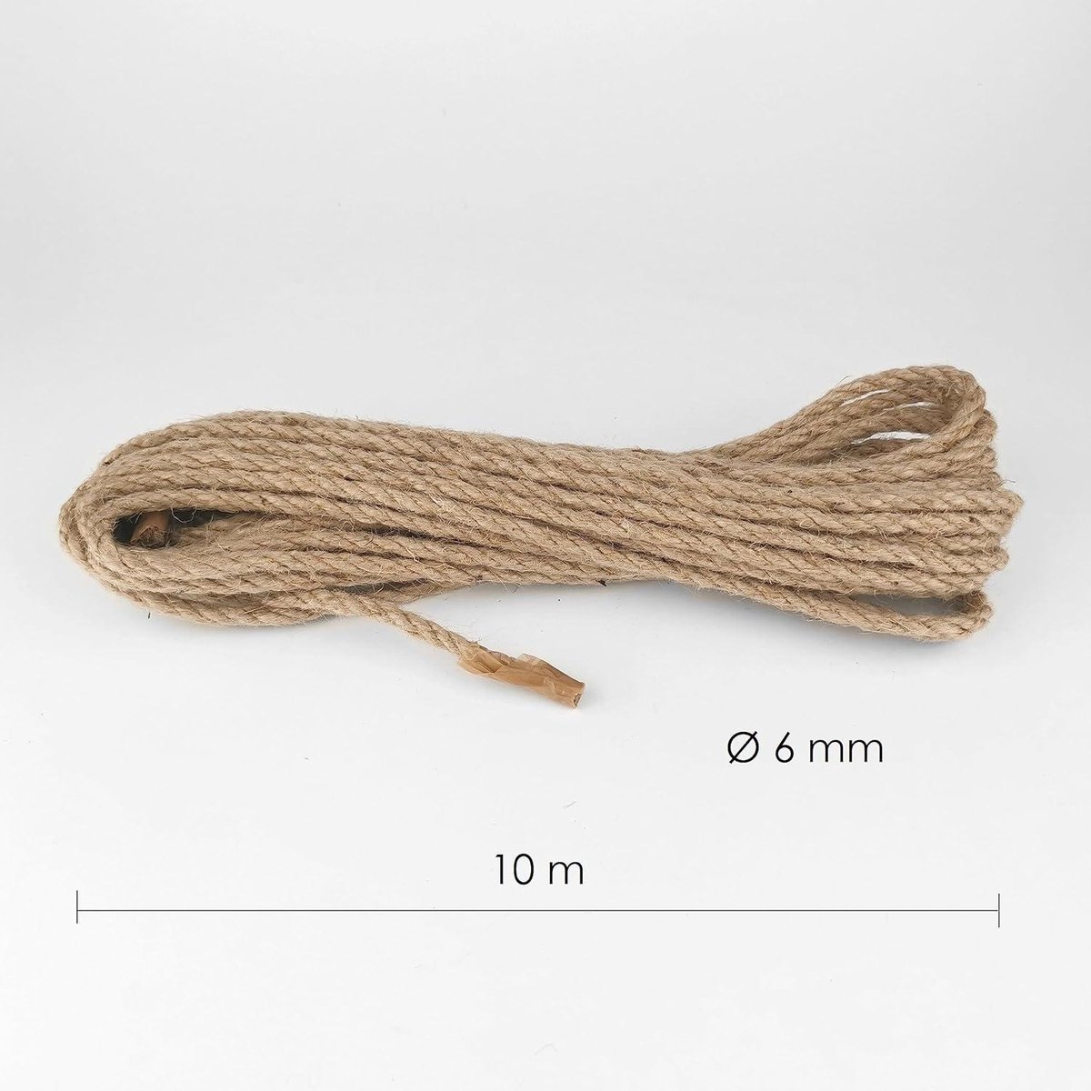 6 mm 10 m natuurlijke vezels henneptouw - jute touw