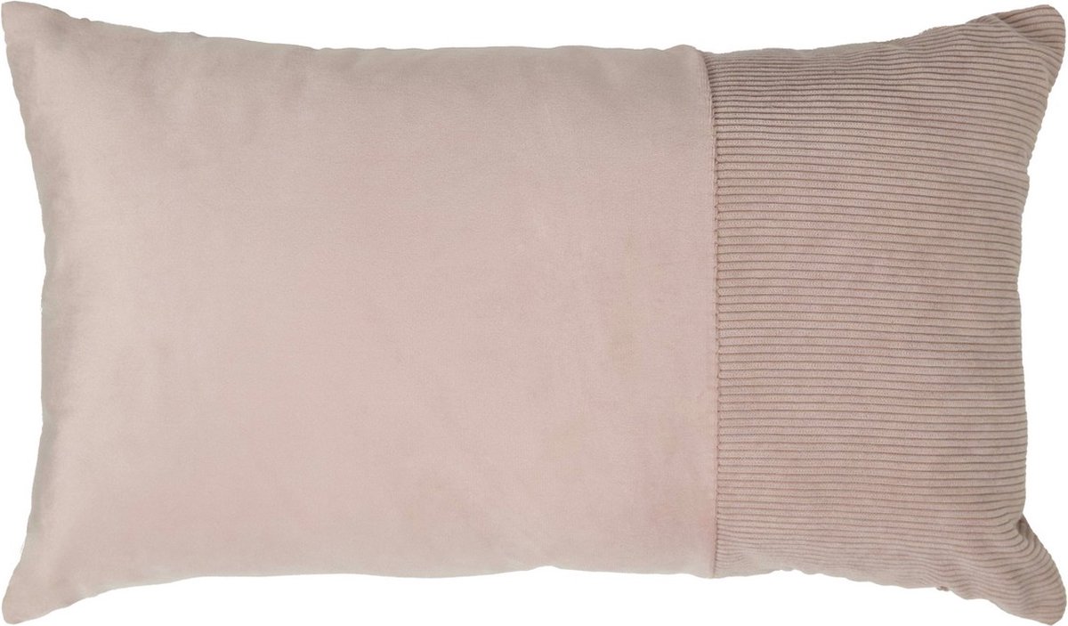 Mars & More Cushion velvet soft pink & corduroy 30 x 50 cm Roze