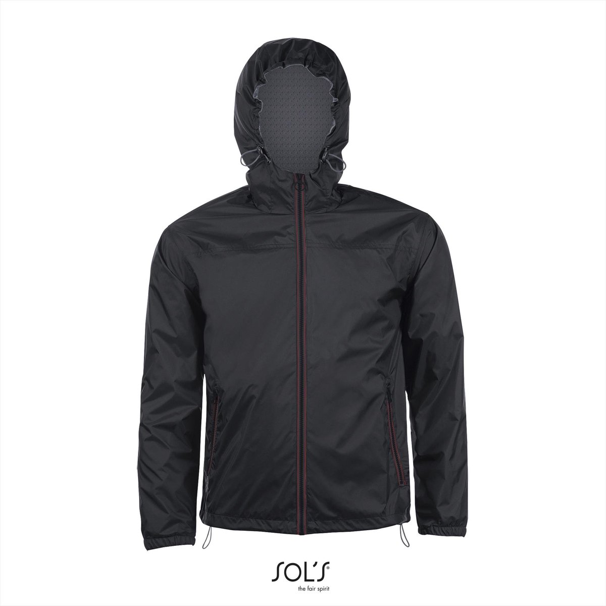 SOL’S Unisex Lined Windbreaker Skate Jacket L947 Zwart