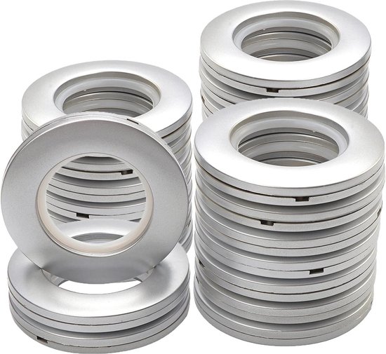Tbestmax Metalen Gordijnringen Zilver - 42mm Binnen Diameter, 40 Stuks
