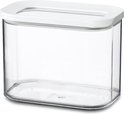 Boîte de conservation transparente Mepal Modula avec couvercle blanc.