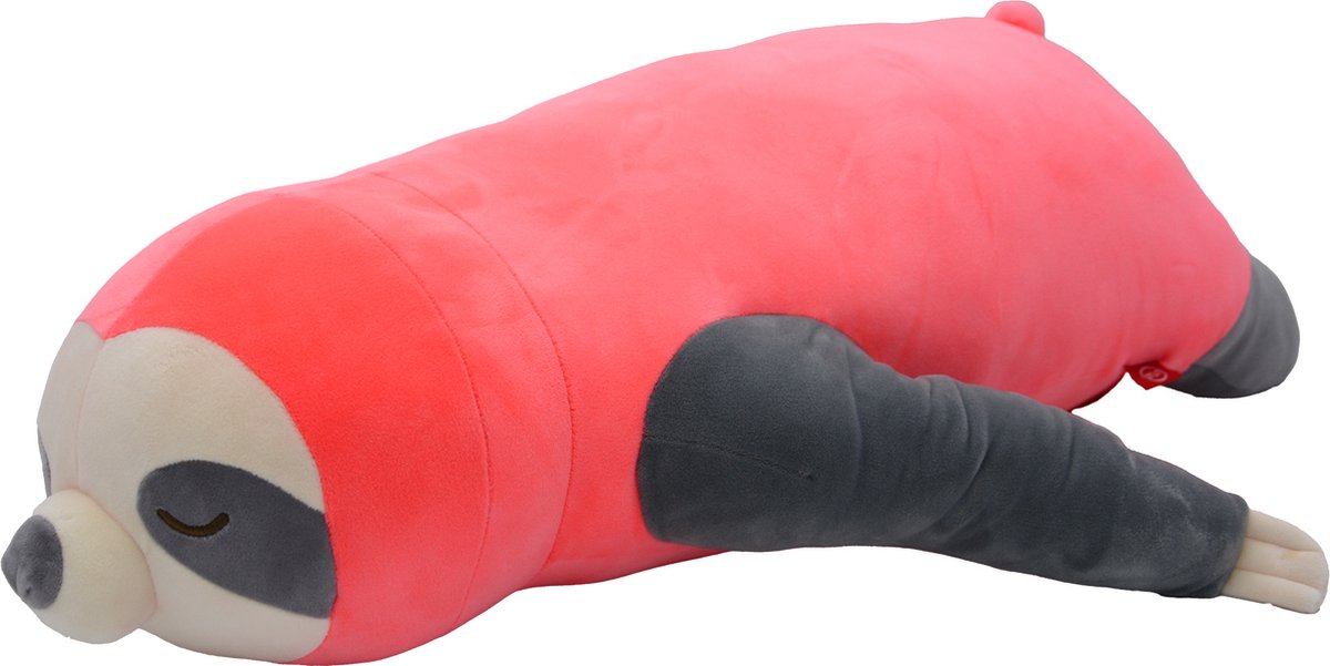 UNUS Luiaard knuffelkussen lichaamskussen zijslaapkussen 100cm roze
