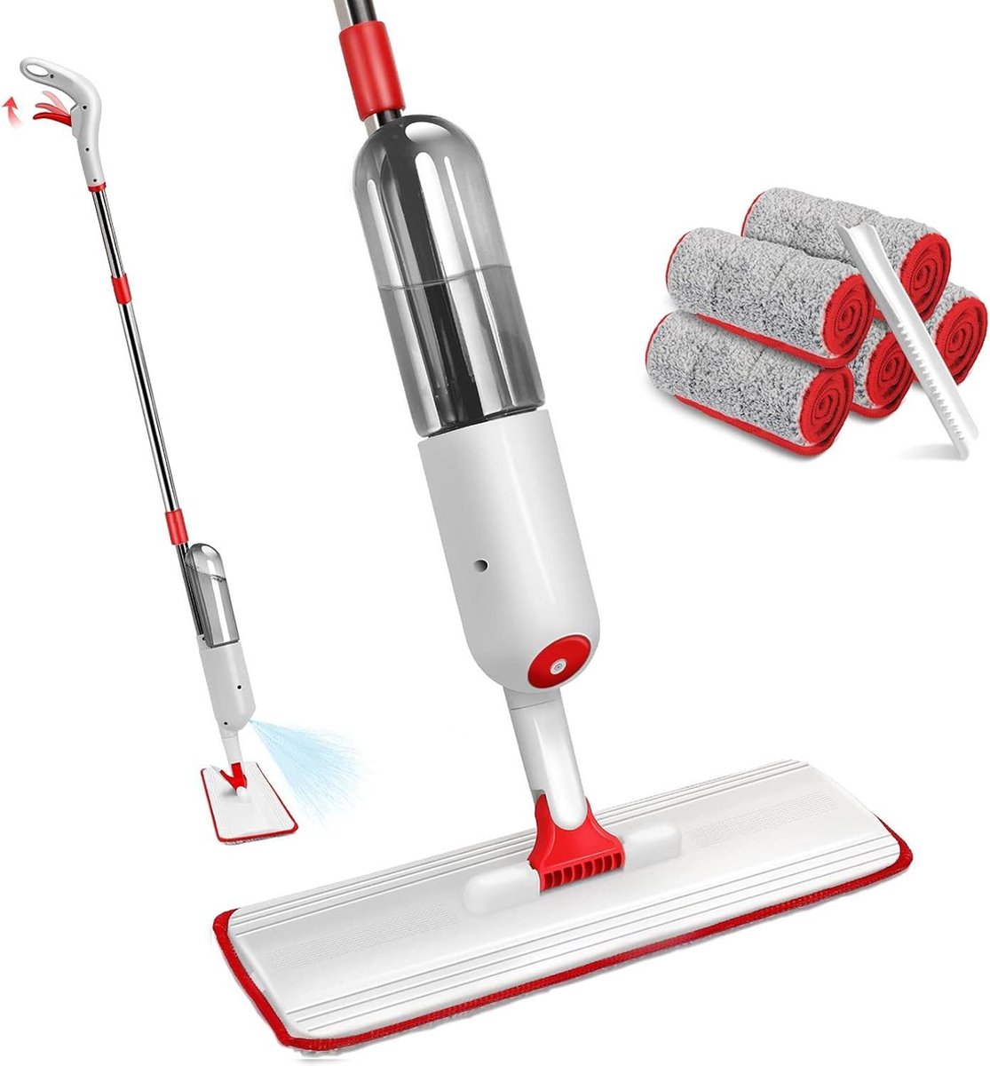 Goedkoopste Sproeimop Met Waterreservoir en Microvezel Dweilpads - Spray Mop Voor Reiniging Van Hardhout, Marmer, Laminaat, Tegelvloer Mop