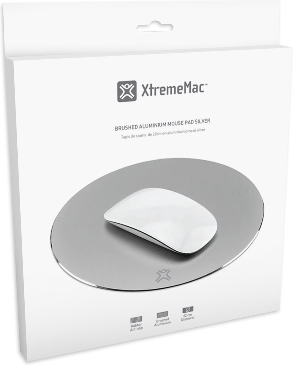Xtreme Mac - Muismat, rond aluminium, zilverTapis de souris, ronde aluminium, argentMouse pad, round aluminium, silver