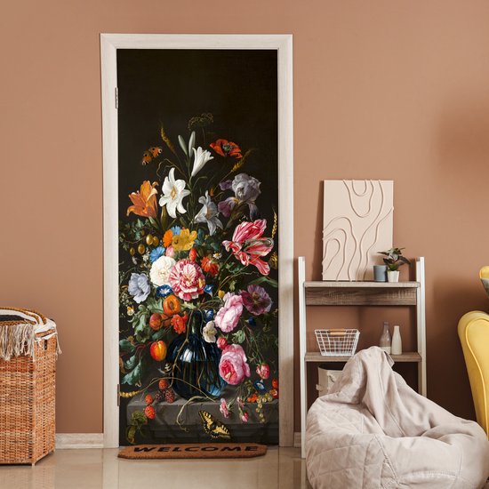 Autocollant de porte Vase avec fleurs - Jan Davidsz de Heem - Art - 80x205 cm - Poster de porte