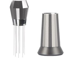 Koffieroernaald roestvrijstalen tampernaald - Tool voor koffie manipulatieverdeler - Accessoires voor koffiezetapparaten-Koffiedik (zilver)