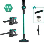 Bol.com PRIMO PR509SV 3-in-1 Steelstofzuiger Draadloos - Stofzuiger zonder zak - Kruimelzuiger - Extra fluffybrush - Grijs/Groen aanbieding