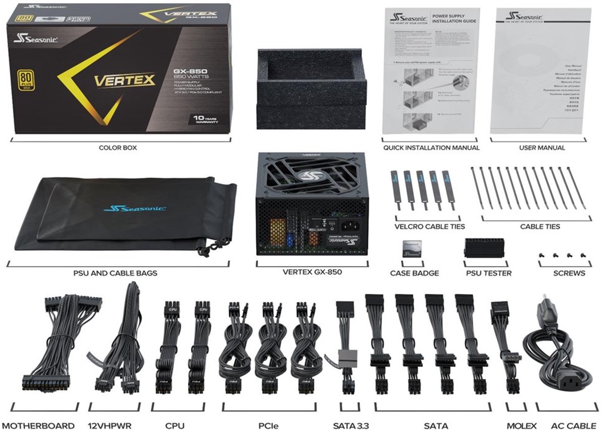Seasonic Vertex Gx-850 - 850 W voeding - afbeelding 9
