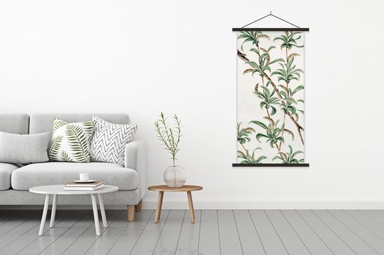 Affiche scolaire - Japon - Feuilles - Vintage - 90x180 cm - Lattes noires