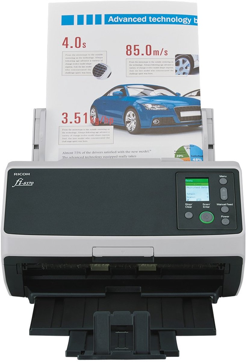 Ricoh fi-8170 ADF-/handmatige invoer scanner 600 x 600 DPI A4 Zwart, Grijs
