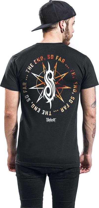T-shirt noir en Katoen avec logo Slipknot The End, So Far - Produits dérivés du groupe, Groupes