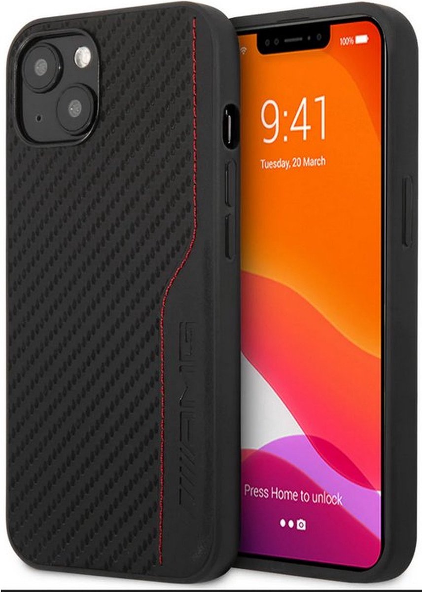 Mercedes-AMG Carbon Back Case - Geschikt voor Apple iPhone 14 Plus (6.7") - Zwart