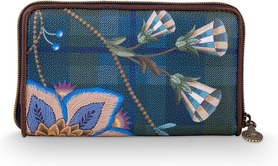 Portefeuille Pip Studio Willow - Portefeuille Flores Felices - Bleu foncé - 18x3x11cm