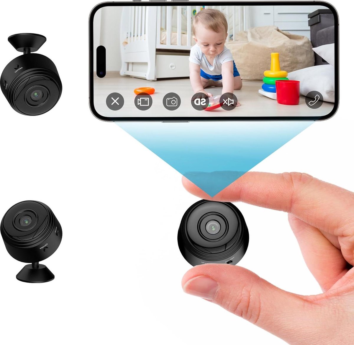 1080P WiFi Spy Mini Camera met bewegingsdetectie - Nanny Cam voor Home Security Monitoring - Nachtzicht - Real-Time Record - Cloud & APP-bediening Spy Camera