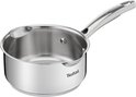 Roestvrijstalen steelpan met het Tefal logo.