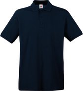 Fruit of the Loom poloshirt premium - donkerblauw - heren - katoen - 180 grams L