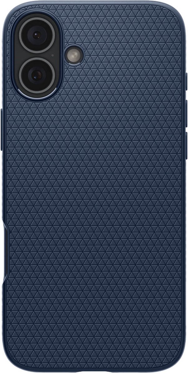 iPhone 16 hoesje blauw flexibel TPU anti-stretch mat met schokabsorptie en verhoogde randen Spigen Liquid Air - Afbeelding 3