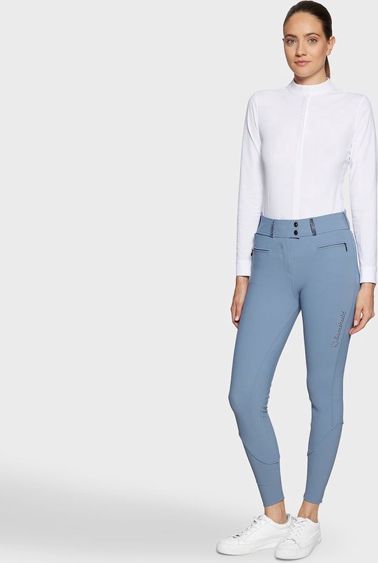 Pantalon d'équitation Samshield Claranova Crystal Fabric Full Grip pour femme FW24 XL White