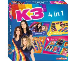 K3 spel - 4 in 1 spel - memo, domino, puzzel en lotto