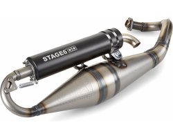 Uitlaat Stage6 Pro Replica MKII zwart Piaggio 2 Takt