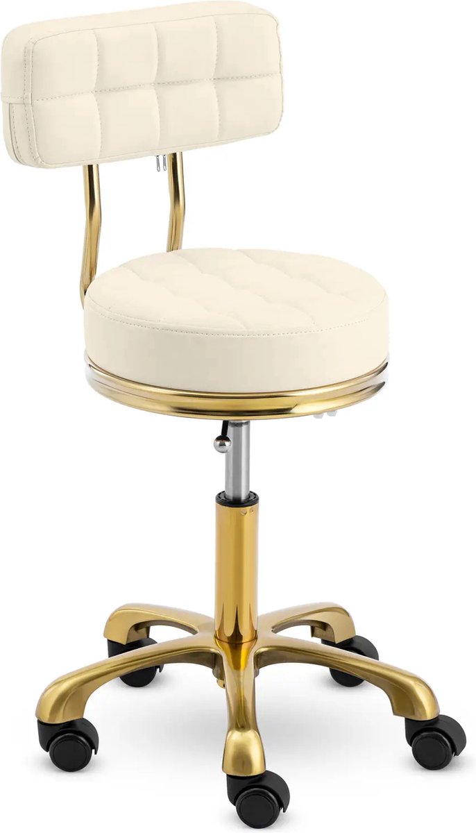 physa Rolkruk met rugleuning - 48 - 61 cm - 150 kg - beige/goud 10040799