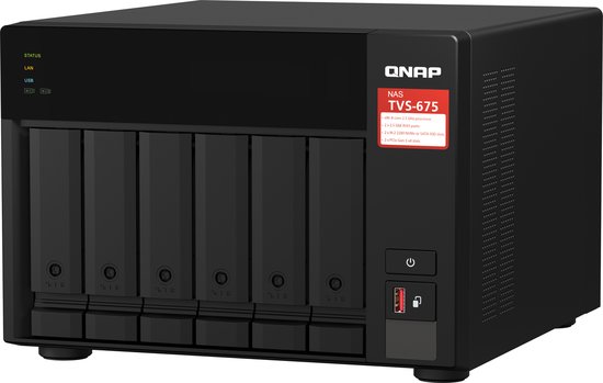 QNAP TVS-675 NAS Tower ZhaoXin KaiXian KX-6000 KX-U6580 8 GB DDR4 0 TB QuTS hero Zwart — afbeelding 5