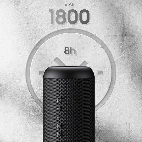USAMS Waterdichte Draagbare Draadloze Speaker - 1800mAh - Zwart van USAMS — afbeelding 5