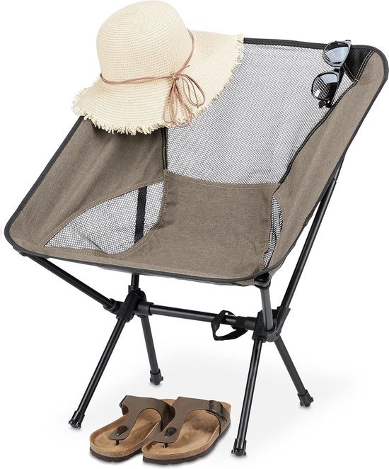 TIMBER RIDGE Laag opvouwbare strandstoel, opvouwbare lichtgewicht campingstoel met mesh hoge rugleuning 150 kg capaciteit draagtas en gewatteerde armleuning voor tuin buiten BBQ reizen picknick (grijs TIMBER RIDGE Laag opvouwbare strandstoel, opvouwbare lichtgewicht campingstoel met mesh hoge rugleuning 150 kg capaciteit draagtas en gewatteerde armleuning voor tuin buiten BBQ reizen picknick (grijs