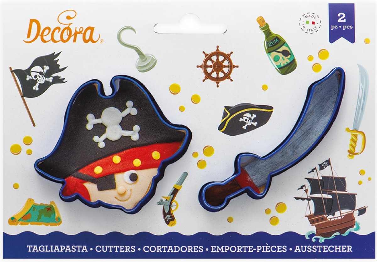 Decora Koekjesuitsteker Plastic Piraten pk 2