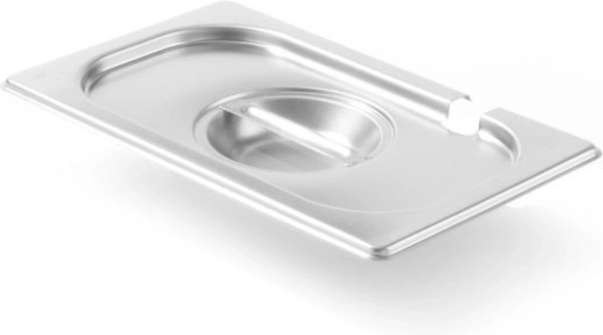 HENDI Deksel voor GN containers – lepeluitsparing – 265x162 mm – roestvrij staal