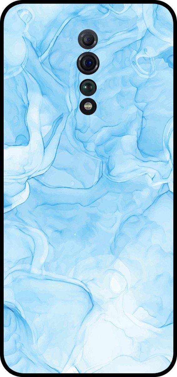 Smartphonica Telefoonhoesje Geschikt voor Oppo Reno Z met marmer opdruk - TPU backcover case marble design - Lichtblauw geschikt voor Oppo Reno Z