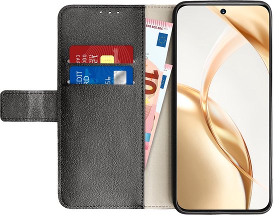 Cazy Case adapté pour Honor 200 - Bookcase Classic avec porte-cartes - Zwart