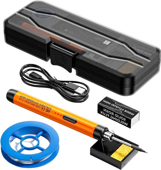 Kit Fer à Souder USB Portable - 3 Températures (300-450°C), Batterie 800mAh, Chauffage Rapide, Idéal Bricolage électronique