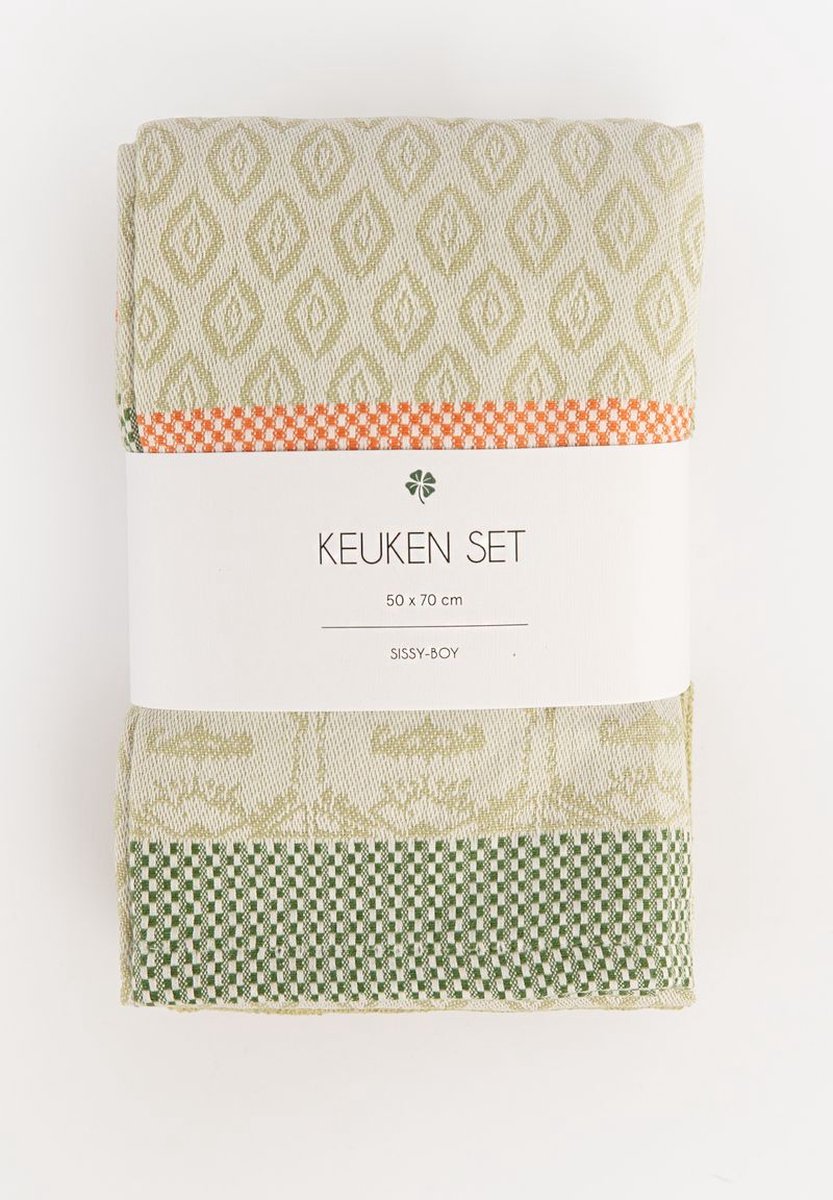 Sissy-Boy - Groene handdoek en theedoek