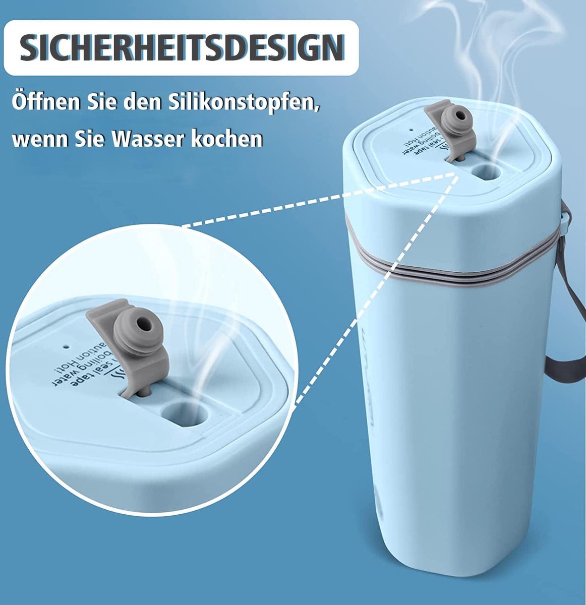 Bouilloire Électrique Portable 450 Ml - 4 Températures (45-100°C), Chauffe Rapide, Acier Inox 304, Pour Voyage - 7