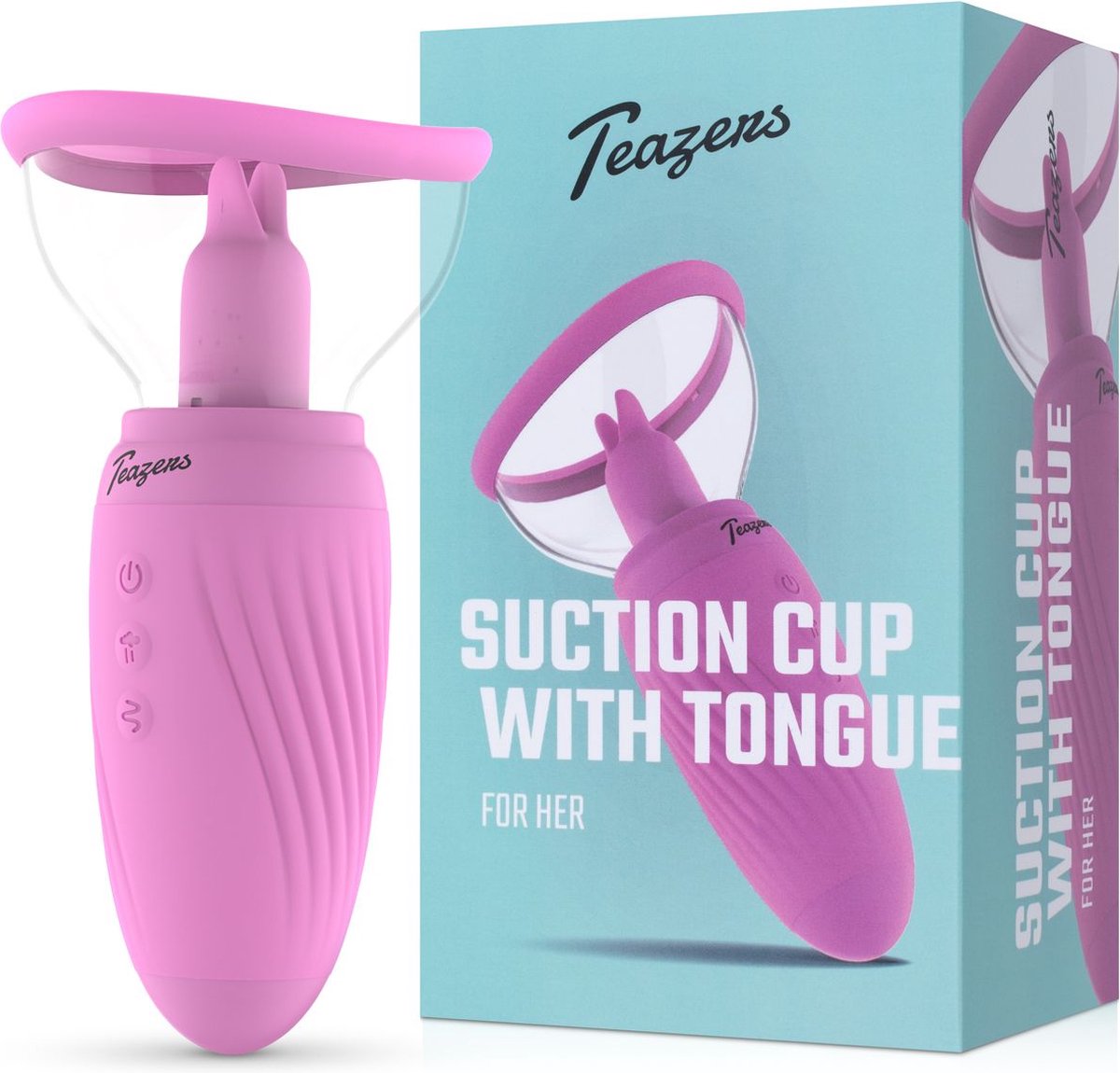 Goedkoopste Teazers - Suction Cup met Clitoris Vibrator - Clitoris Zuiger met Tong - Vibrators voor Vrouwen - Sex Toys voor Vrouwen - Vibrators - Clitoris Stimulator - Roze