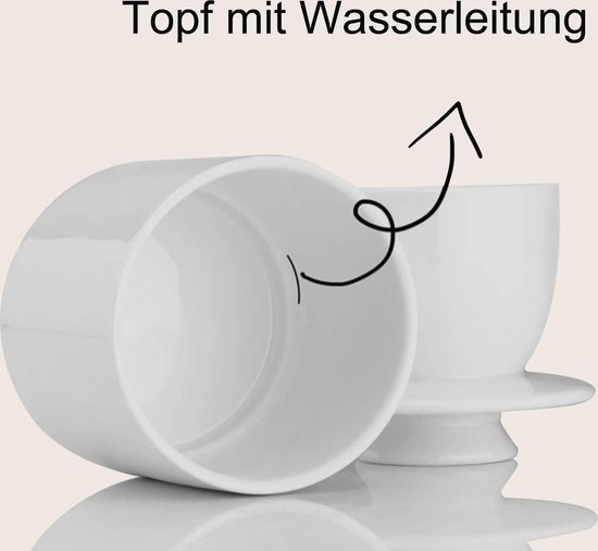 Ronde keramische botervloot - porselein - watergekoeld - voor het bewaren van verse