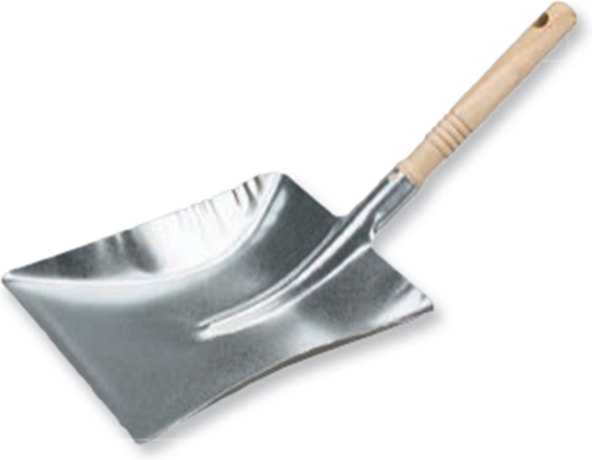 Goedkoopste Buemag Vuilblik - verzinkt metaal/hout - 40 x 20 cm - zilver - stofblik - ophang oog - voor binnen en buiten