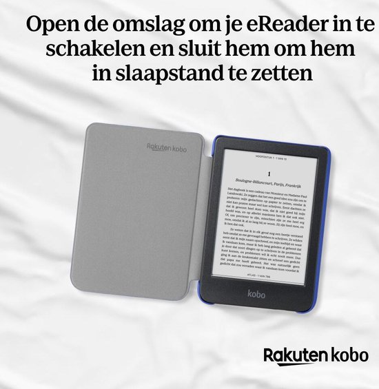 Kobo Clara Colour / BW Hoes voor eReader - Basic SleepCover - Blauw - Slaapfunctie van Kobo — afbeelding 4
