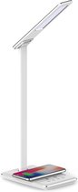 Lampe de bureau LED - Brinton - 5W - Couleur de lumière réglable CCT - Intensité variable - Fonction de chargement sans fil Qi - Wit