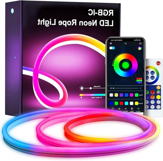 RGBIC Ledstrip 10 m - Bluetooth en Segmentbediening met Muzieksync en 64 Scènemodi