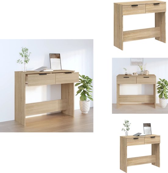 vidaXL Wandtafel 75x35,5x75 cm bewerkt hout gerookt eikenkleurig