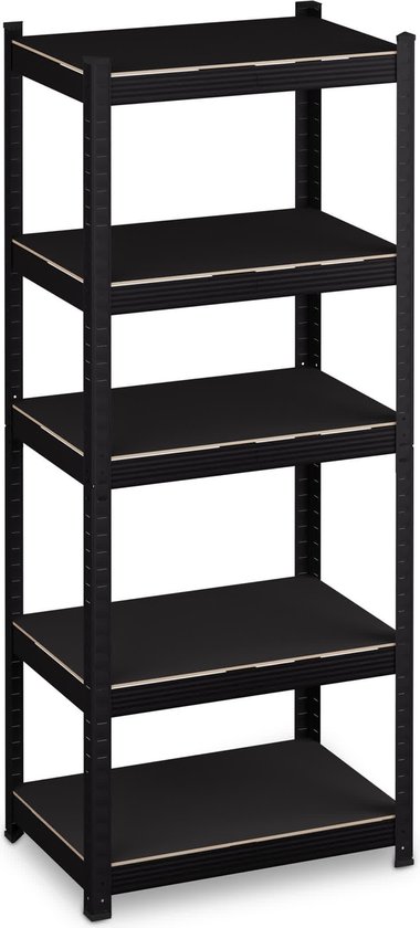 Etagère Relaxdays - 150x60x40 cm - 1250 kg - acier - système enfichable - noir