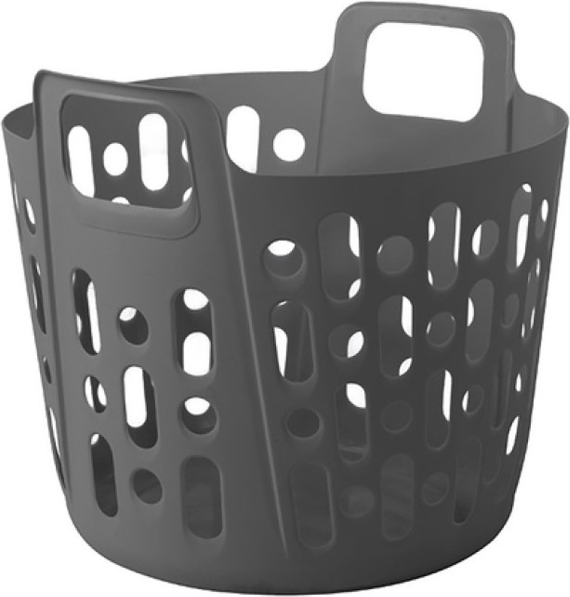 Goedkoopste Flexibele wasmand - grijs - 35 liter - kunststof - 39 x 41 x 36 cm