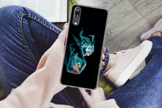 Coque Huawei P20 - Méduse - Animaux aquatiques - Zwart - Coque en Siliconen téléphone