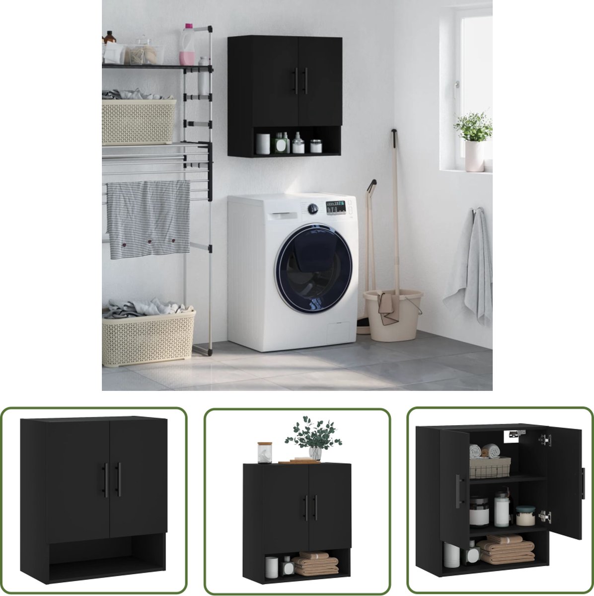 vidaXL Wandkast hangend 80x31x60 cm bewerkt hout bruineikenkleurig
